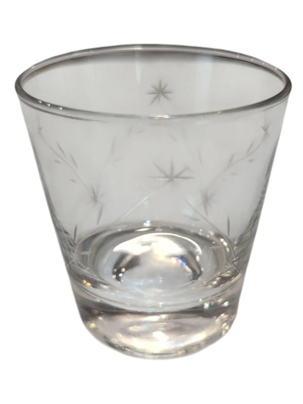Clear Star-Pattern 8-Piece Whiskey Tumbler Set